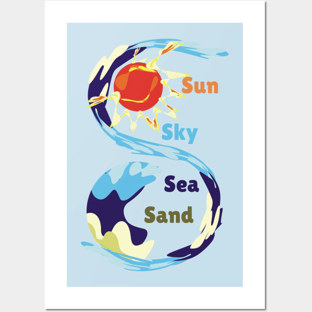 sun sky sea sand Wall Art by Liat Store